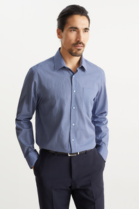 C&A Businesshemd-Regular Fit-Minimal-Print, Blau, Größe: M