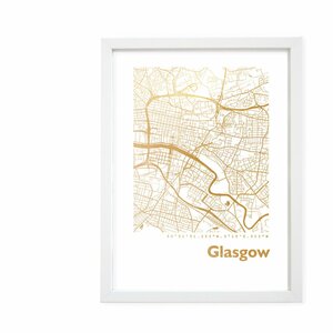 Gerahmtes Poster Glasgow Stadtplan