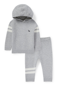 C&A Dino-Baby-Outfit-2 teilig, Grau, Größe: 62