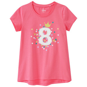 Mädchen T-Shirt mit Geburtstagszahl PINK