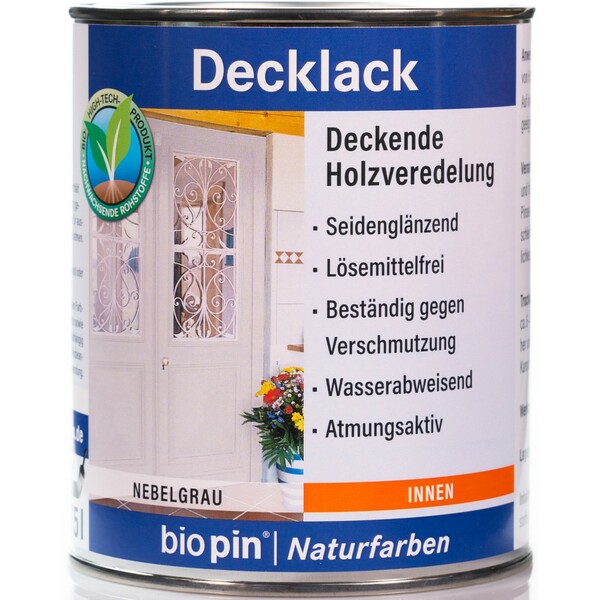 Bild 1 von Biopin Decklack Nebelgrau 750 ml