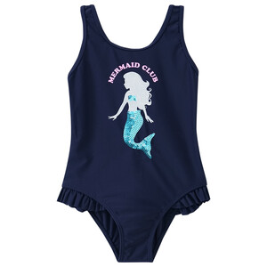 Mädchen Badeanzug mit Glitzer-Print DUNKELBLAU