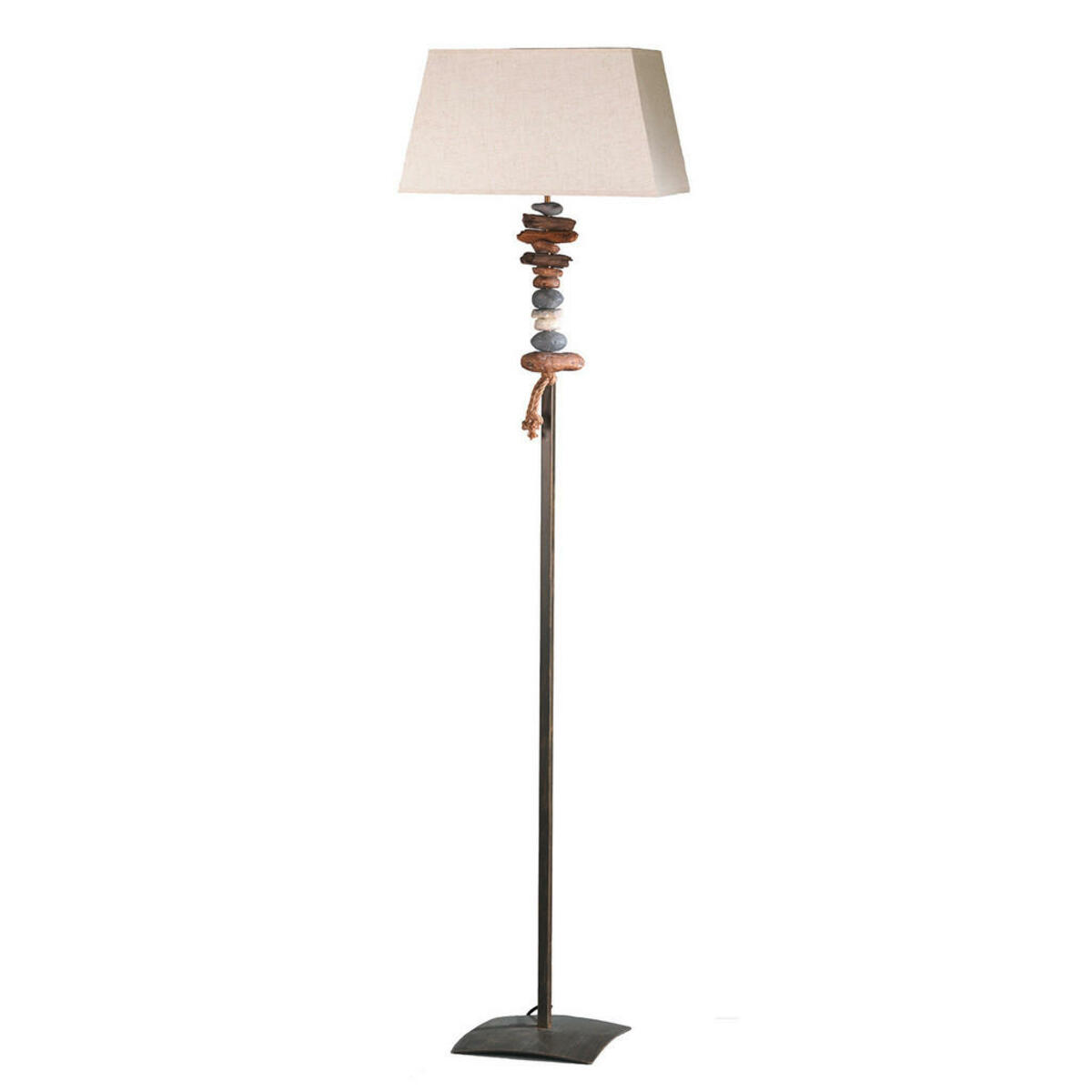 Bild 1 von Stehleuchte, Schwarz, Metall, Textil, Stein, 25x170 cm, Lampen & Leuchten, Leuchtenserien