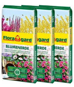 Floragard Blumenerde, 3 x 20 l