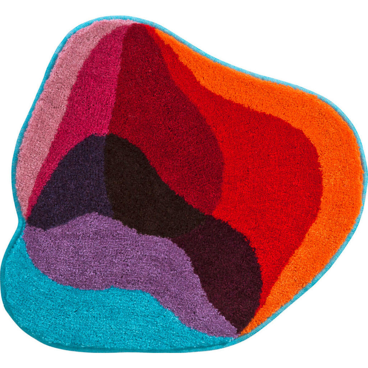 Bild 1 von Grund Bidet-Vorleger Karim 21, Blau, Rot, Textil, Wellen, rechteckig, 60 cm, Oeko-Tex® Standard 100, rutschfest, Badtextilien, Badematten