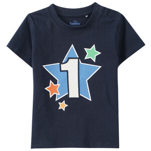 Baby T-Shirt mit Geburtstagszahl DUNKELBLAU