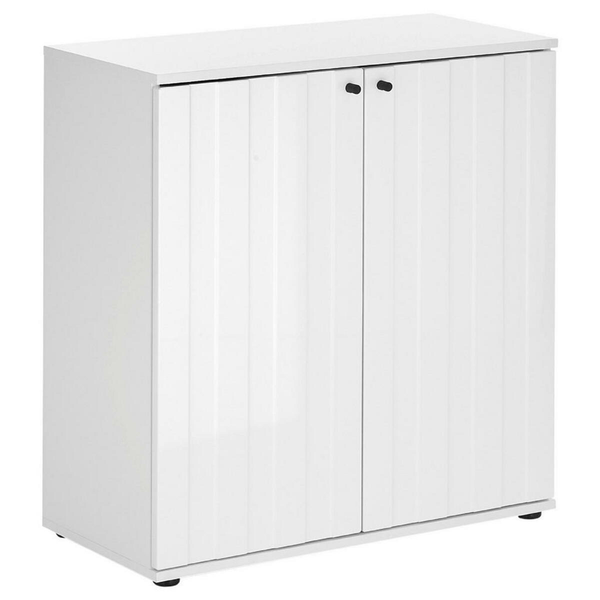 Bild 1 von Kommode, Weiß Hochglanz, Kunststoff, 1 Fächer, 80x83x38 cm, Typenauswahl, Garderobe, Garderoben Kommoden