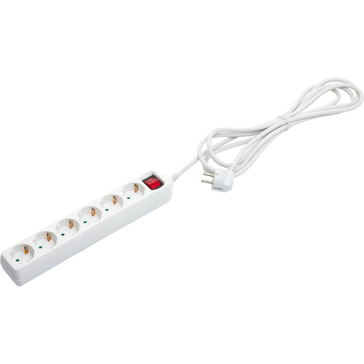 Bild 1 von Steckdosenleiste 6-fach mit Schalter Weiß 3 m