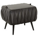 Bild 1 von Xora Hocker, Schwarz, Dunkelgrau, Metall, Textil, rechteckig, 55x46x45 cm, Stauraum, Wohnzimmer, Hocker, Sitzhocker