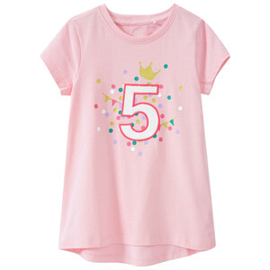 Mädchen T-Shirt mit Geburtstagszahl ROSA