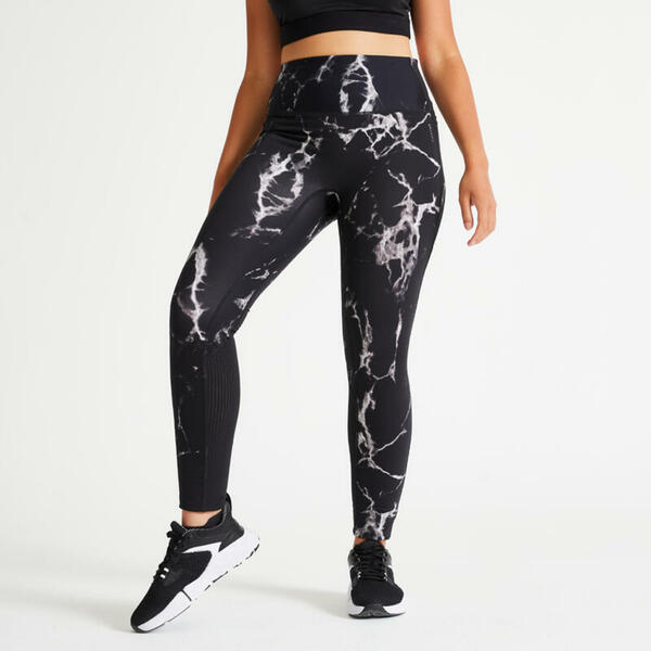 Bild 1 von DOMYOS Sportleggings Damen hoher Bund figurformend