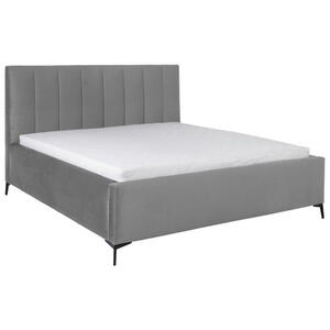 Carryhome Polsterbett, Grau, Holz, Birke, massiv, 180x200 cm, gepolstertes Kopfteil, in verschiedenen Größen erhältlich, Schlafzimmer, Betten, Polsterbetten
