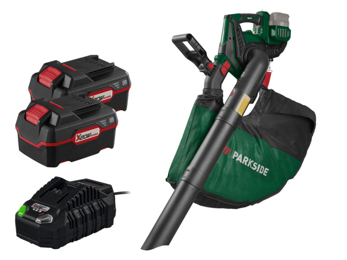 Bild 1 von PARKSIDE® 40 V Akku-Laubsauger / -Bläser »PLSA 40-Li C2«, Set mit 2 Akkus und Ladegerät