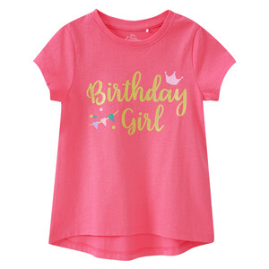 Mädchen T-Shirt mit Geburtstags-Schriftzug PINK