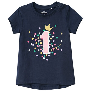 Baby T-Shirt mit Geburtstagszahl DUNKELBLAU