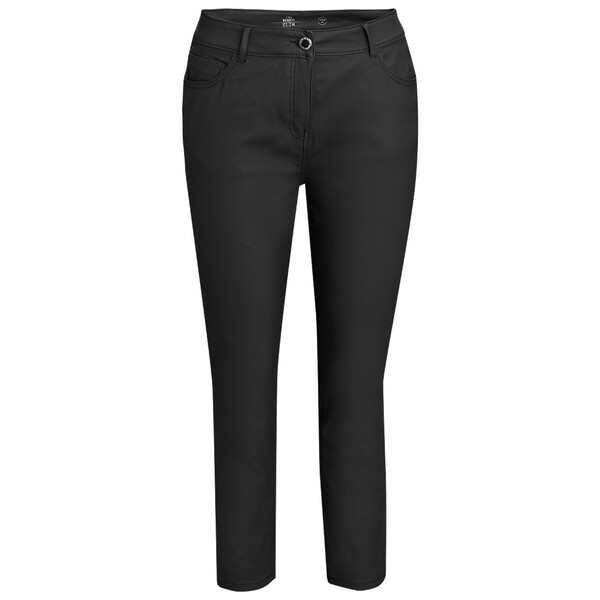 Bild 1 von Damen Slim-Jeans in Leder-Optik SCHWARZ