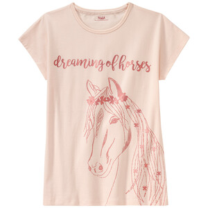 Mädchen T-Shirt mit Pferd-Motiv ROSA