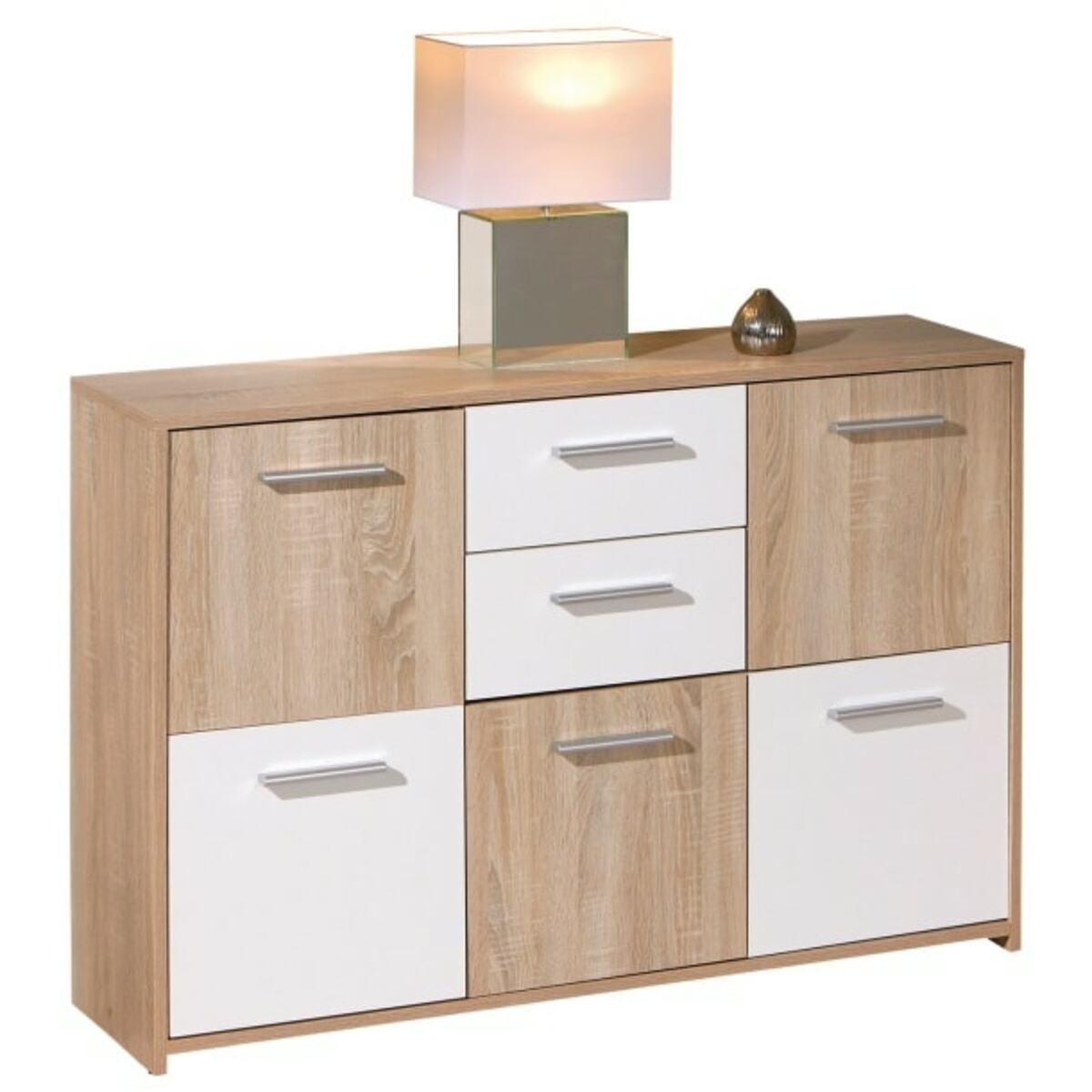 Bild 1 von Kommode Elvezia115x77x30 cm Dekor Sonoma-Eiche/Weiß