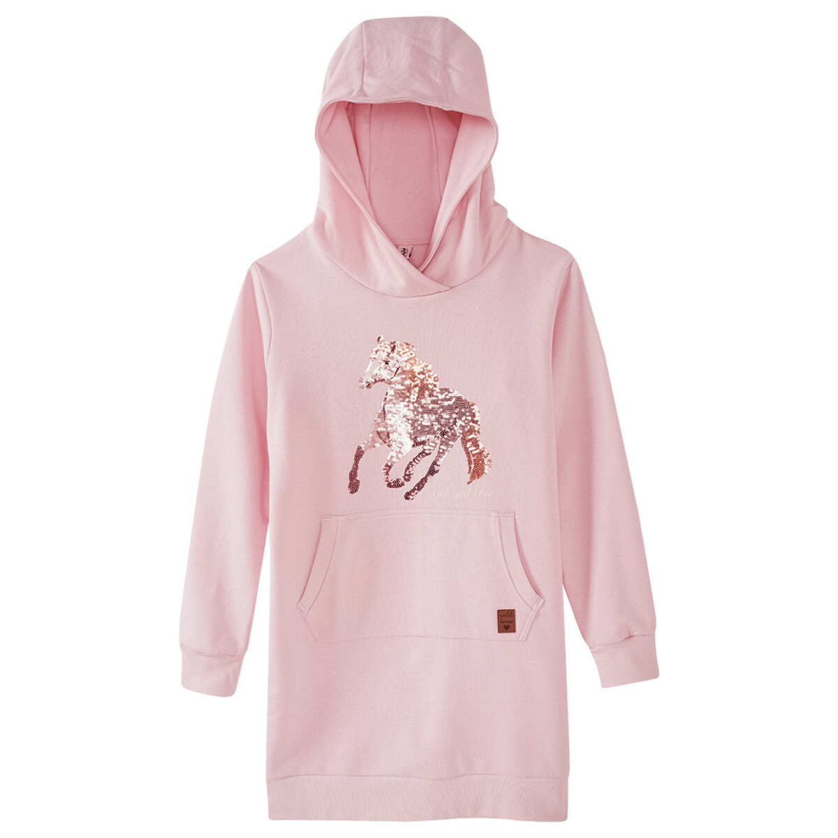Bild 1 von Mädchen Sweatkleid mit Pferde-Motiv ROSA