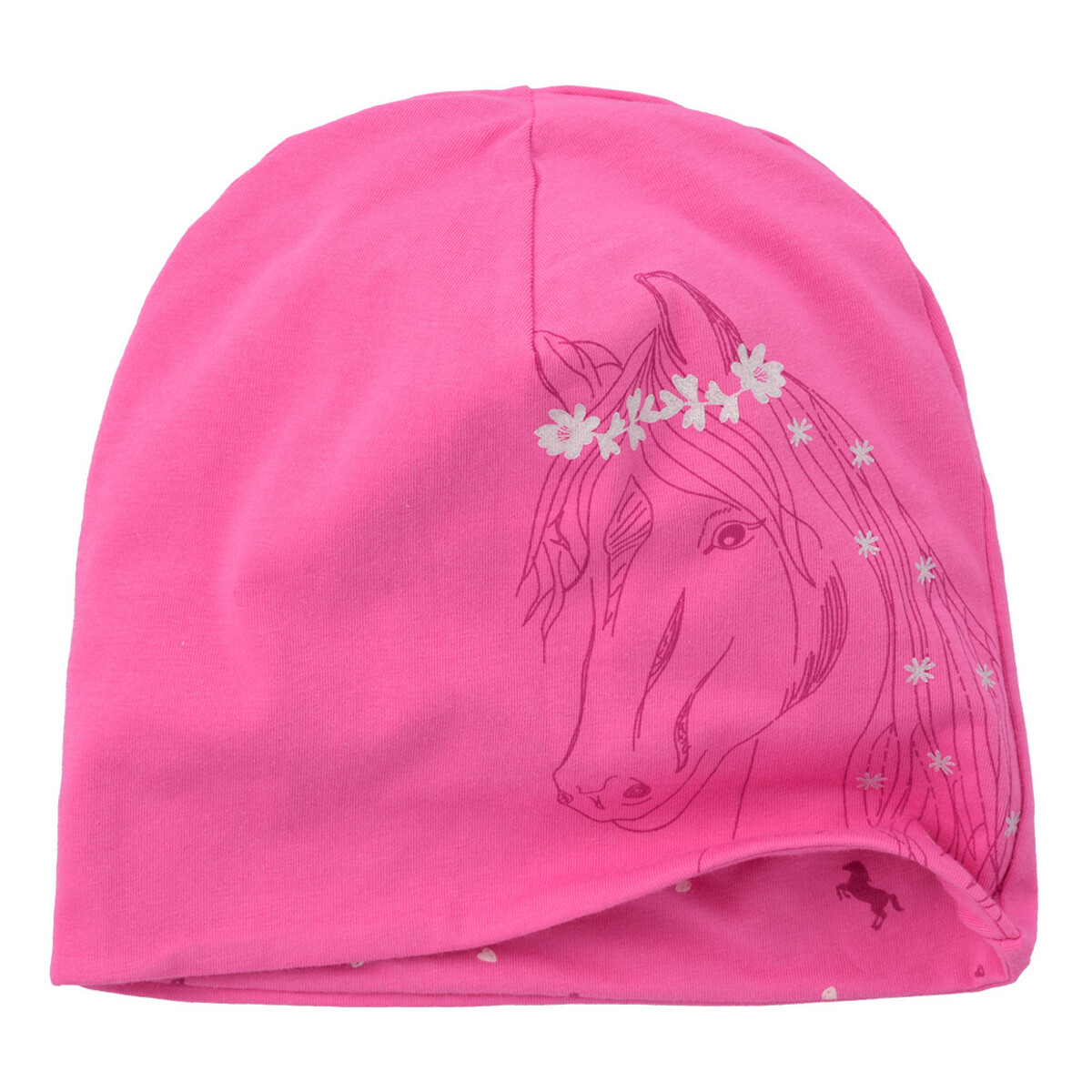Bild 1 von Mädchen Beanie mit Pferde-Motiv PINK