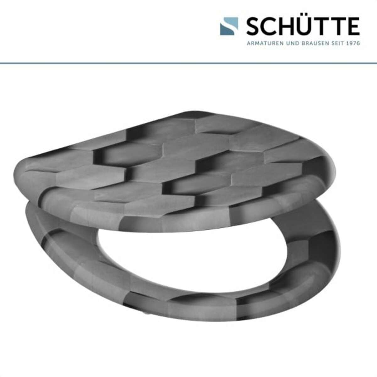 Bild 1 von SCHÜTTE WC-Sitz Hexagons Grau Duroplast Absenkautomatik Schnellverschluss