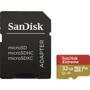 microSDHC-Karte 32 GB SanDisk Extreme® Mobile Class 10, UHS-I, UHS-Class
3, v30 Video Speed Class inkl. SD-Adapter, A1-L