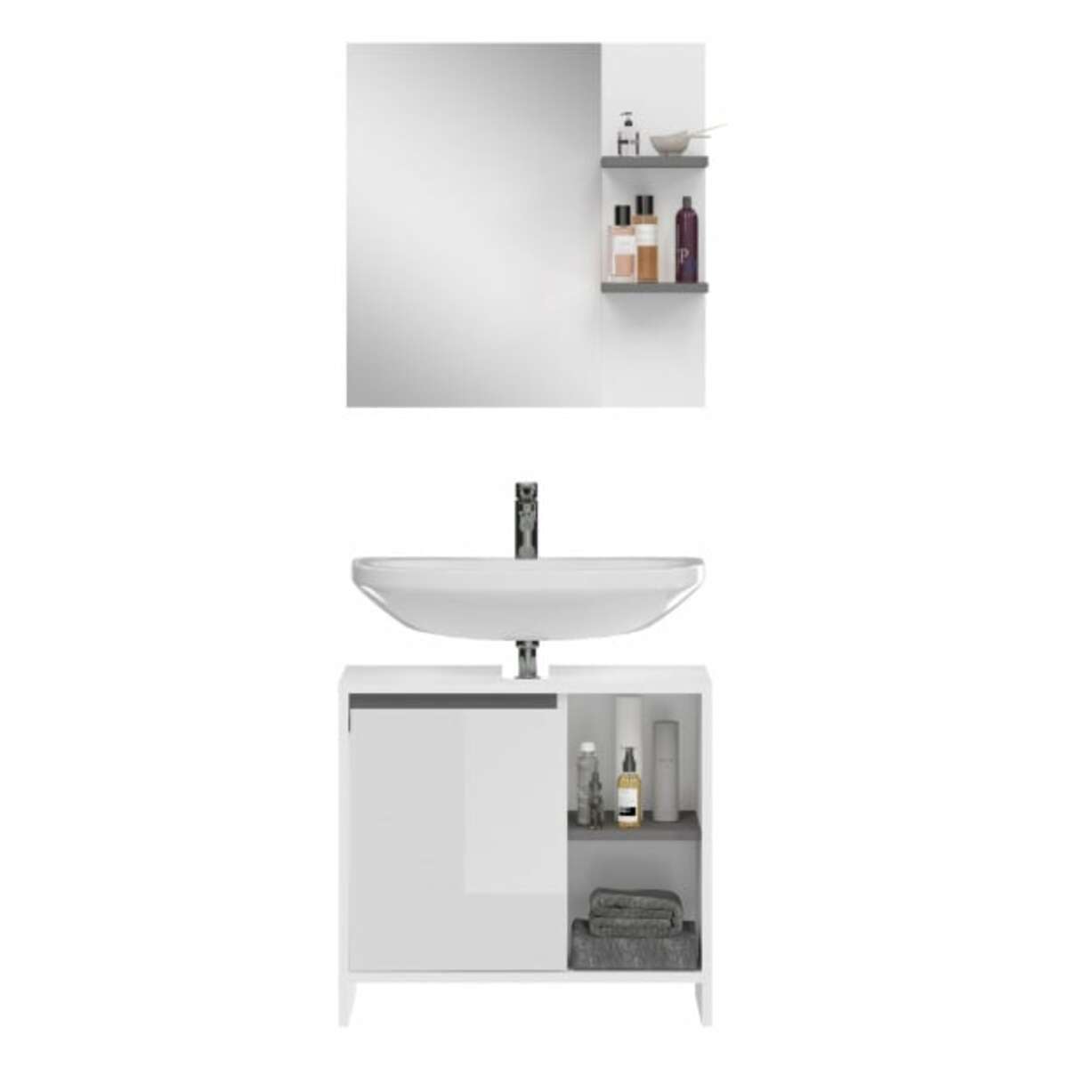 Bild 1 von Bad-Set Metro 63x180x32 weiß/grau