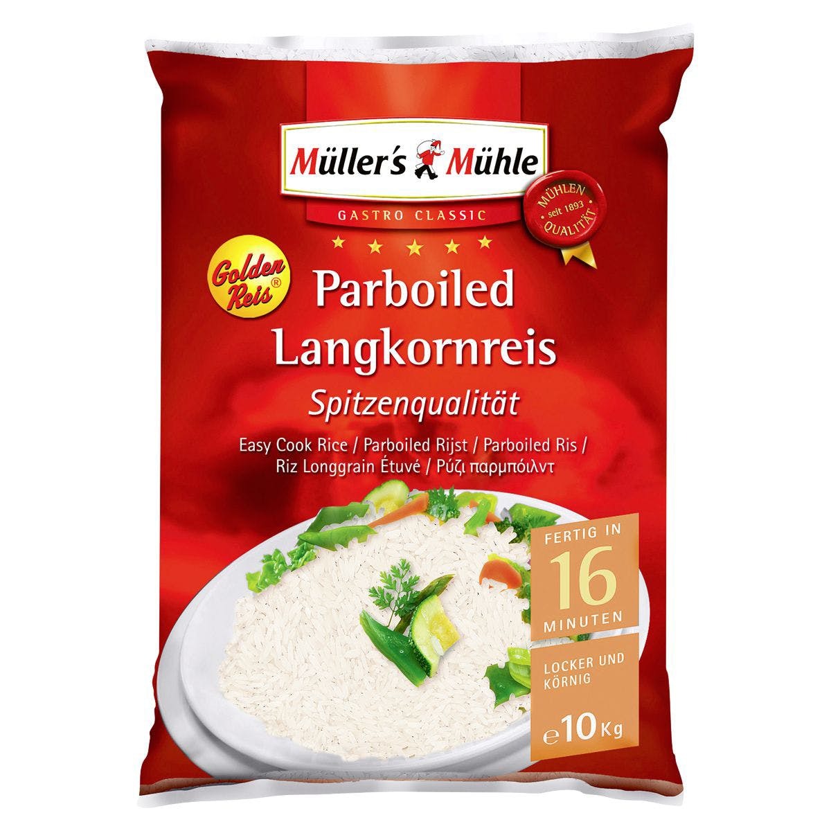 Bild 1 von Müller´s Mühle Golden Parboiled Langkornreis (10 kg)