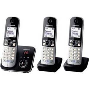 Schnurloses Telefon analog Panasonic KX-TG6823 Trio Anrufbeantworter
Schwarz, Silber