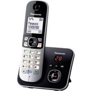 Schnurloses Telefon analog Panasonic KX-TG6821 Anrufbeantworter Schwarz, Silber