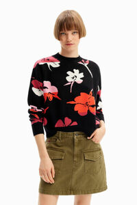 Oversize-Pullover Blumen