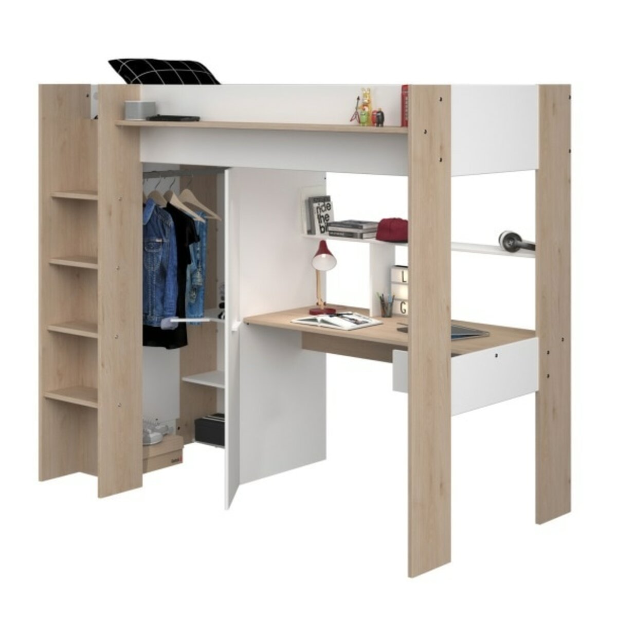Parisot Hochbett Heavy 2 braun/weiß von Möbel Boss ansehen!