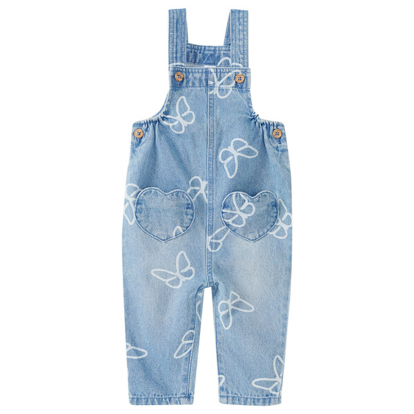 Bild 1 von Baby Latzhose mit Schmetterling-Allover BLAU