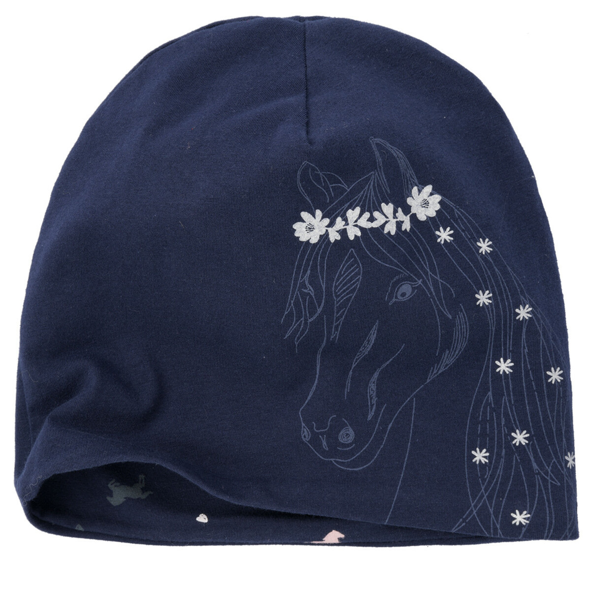 Bild 1 von Mädchen Beanie mit Pferde-Motiv DUNKELBLAU