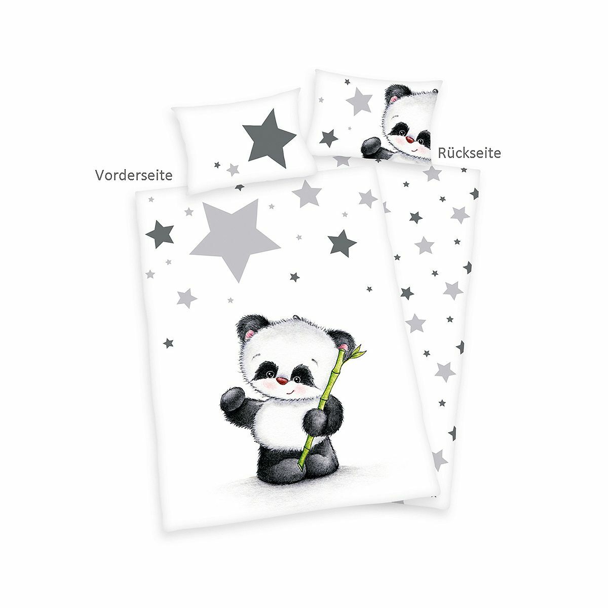 Bild 1 von babybest® Wendebettwäsche kleiner kleiner Panda Baumwoll Flanell Einzelbett, 2tlg.