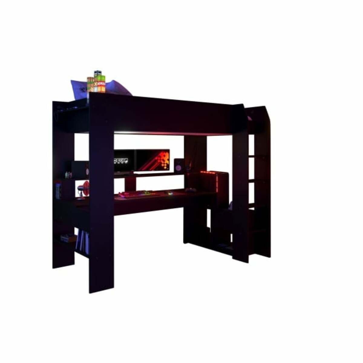 Bild 1 von Parisot Gaming-Hochbett mit LED-Beleuchtung schwarz
