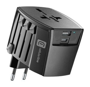 Dual Port World Travel Charger 20W Black (60473)