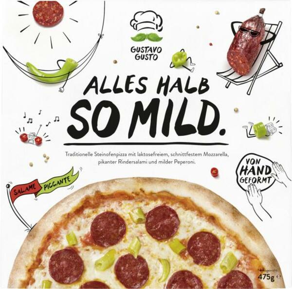 Bild 1 von Gustavo Gusto Pizza Alles halb so mild Salami & Peperoni