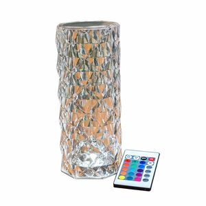KAWENGA LED-Tischlampe Kristalloptik dimmbare Helligkeit RGB Licht, 16 Farben