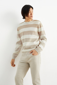 C&A Pullover-gestreift, Weiß, Größe: S