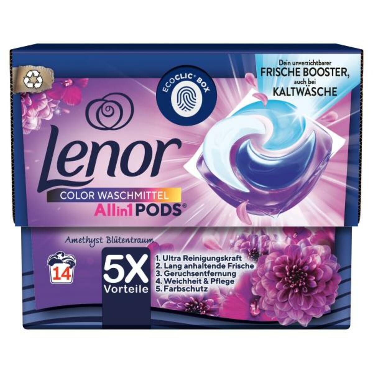 Bild 1 von Lenor All in 1 Pods Color Waschmittel Amethyst Blütentraum