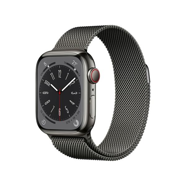 Bild 1 von Watch Series 8 GPS + Cellular 45mm Edelstahlgehäuse Graphite mit Graphite Milanese Armband