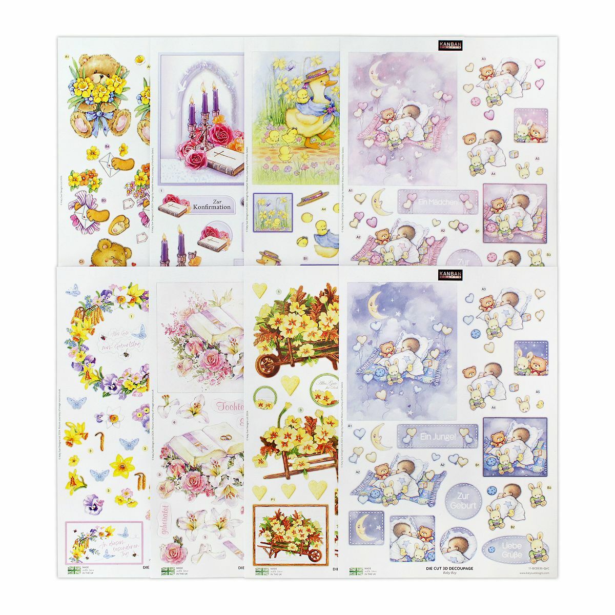 Bild 1 von KANBAN Grußkarten-Set 3D-Motive verschiedene Anlässe 24tlg.