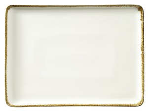 METRO Professional Teller flach Ateo, Porzellan, 23 x 17 cm, rechteckig, beige