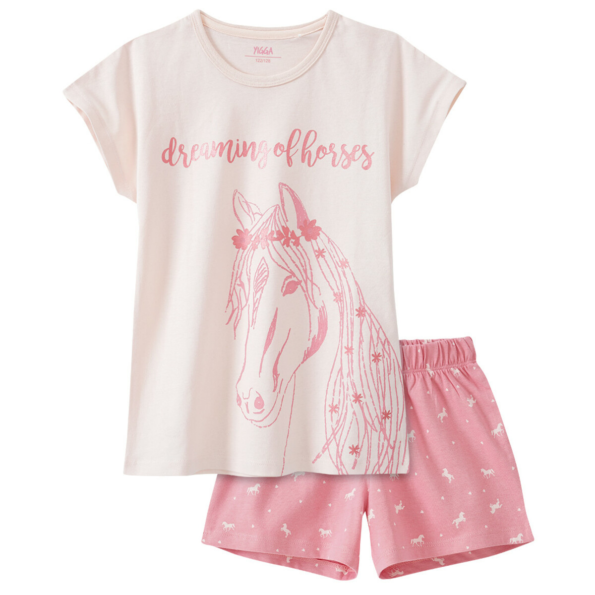 Bild 1 von Mädchen Shorty mit Pferde-Motiv ROSA / PUDERROSA