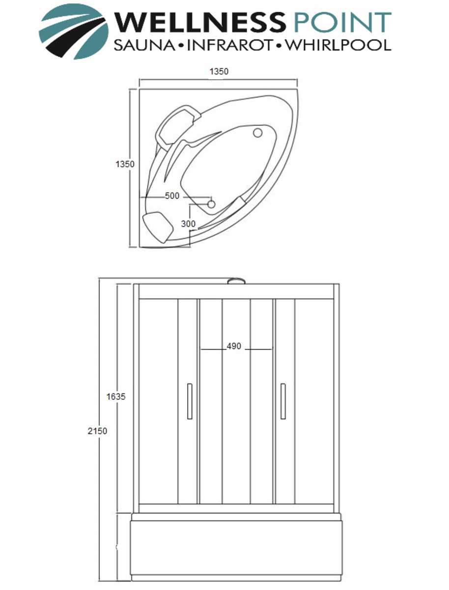 Bild 3 von PureHaven 2in1 Dampfdusche und Whirlpool 135x135 cm mit Aluminiumrahmen und komplettem Zubehör inklu