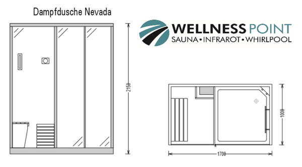 Bild 3 von PureHaven Luxus 2in1 Finnische Sauna und Dampfdusche 170x100 cm für 2 Personen Tropenbrause Rücken-