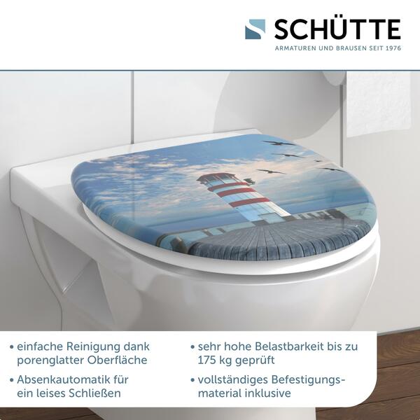Bild 2 von SCHÜTTE Duroplast WC Sitz LIGHTHOUSE, Toilentendeckel mit Absenkautomatik