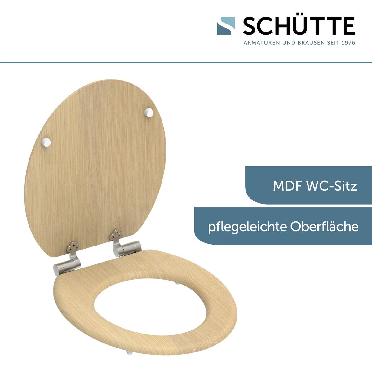 Bild 4 von SCHÜTTE MDF WC Sitz NATURAL WOOD,Toilettendeckel mit Absenkautomatik, Holzkern