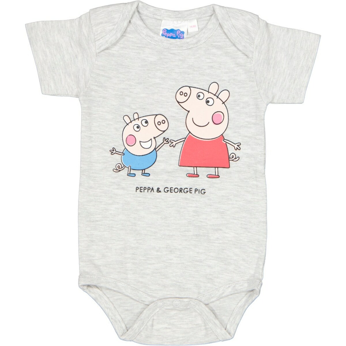 Bild 1 von Babybody Peppa Wutz Kurze Ärmel, Grau, 62/68